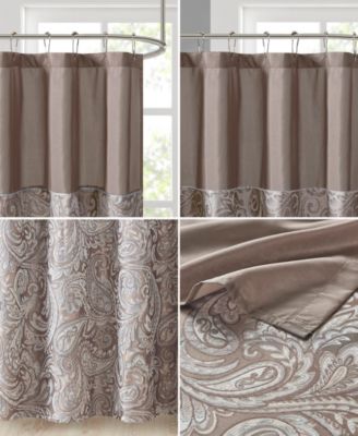 Aubrey Jacquard Beaded Shower Curtain, 72" x  72"