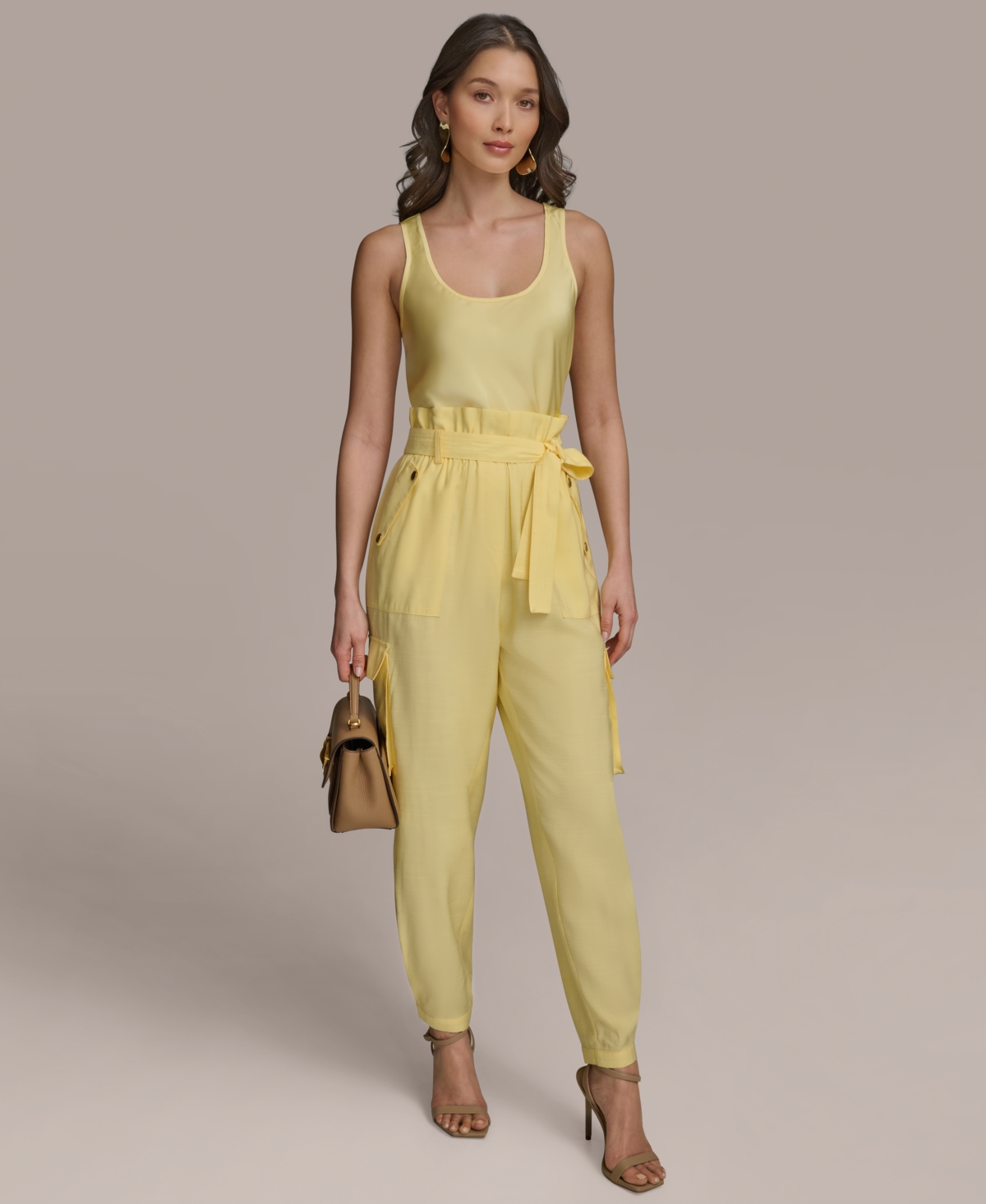 Donna Karan Women's Belted Cargo Pants In Panna Cotta