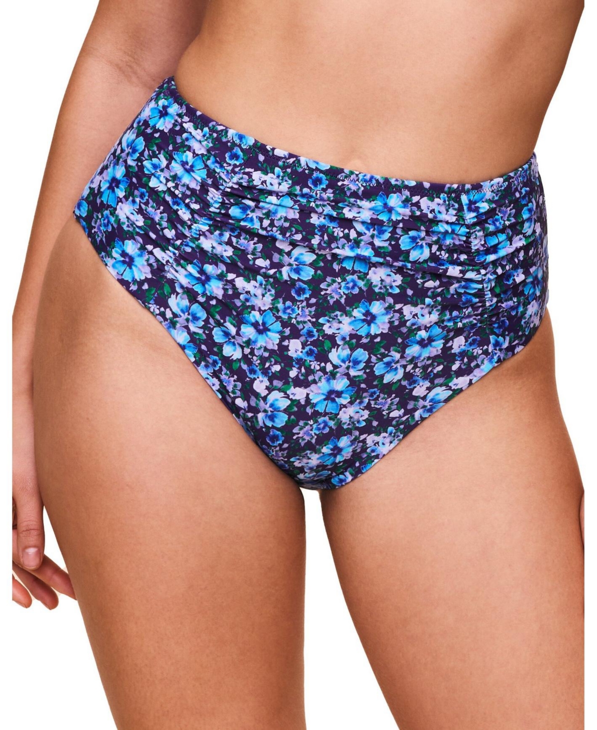 Women's Pilar Swimwear High Waist Bikini Bottom - Floral purple