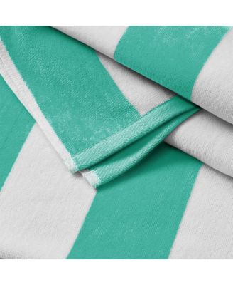 Velour Cabana Stripe Cotton Oversized Beach Towel, 35" x 70"