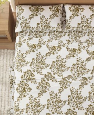 Ultra-Soft Turkish Cotton Flannel Winter Floral Print Sheet Set