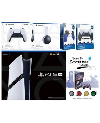 Playstation 5 Pro Bundle with White Pulse Headset, Extra Cosmic Red Controller, Trigger Stop Kit, FPS Grip Kit and MightySkins Decal Voucher