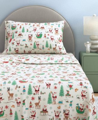 Ultra-Soft Turkish Cotton Flannel Christmas Print Sheet Set