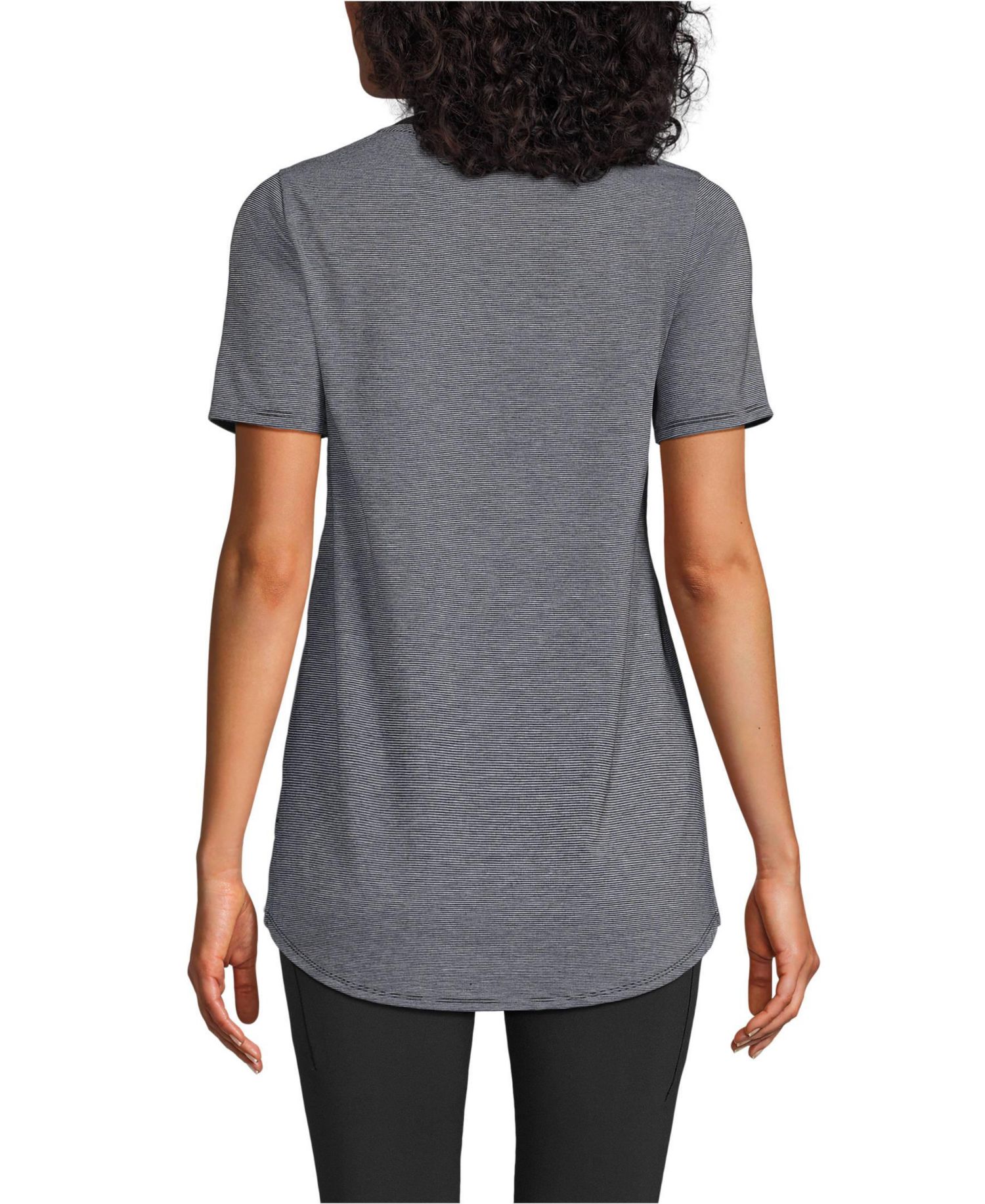 Women's Tall Short Sleeve Power Performance Scoop Neck Curved Hem Tunic Tee