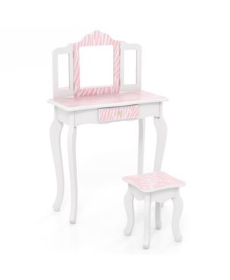 Kids Vanity Set with Drawer and 3 Makeup Accessories