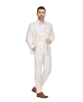 Men's 3-Piece Slim Fit Tuxedo with Peak Lapel