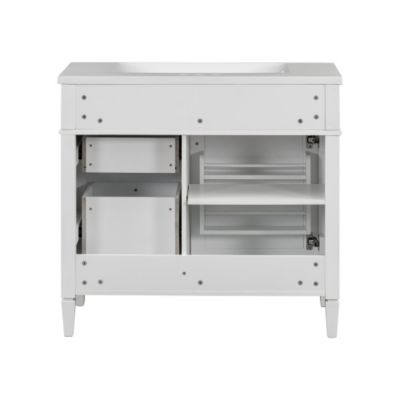 36inch Bathroom Vanity with Top Sink Modern Bathroom Storage Cabinet 2 Drawers Tip out Drawer Single Sink