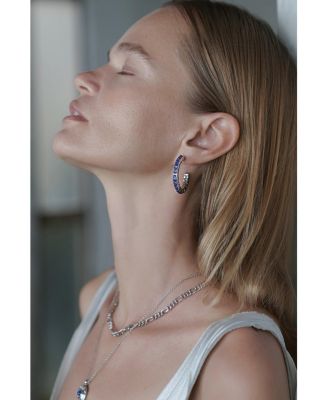 Serena Molten Gemstone Hoop Earrings