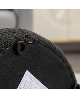 Soft Boucle Round Ottoman, Upholstered Footrest Stool, for Living Room & Bedroom-The Pop Home