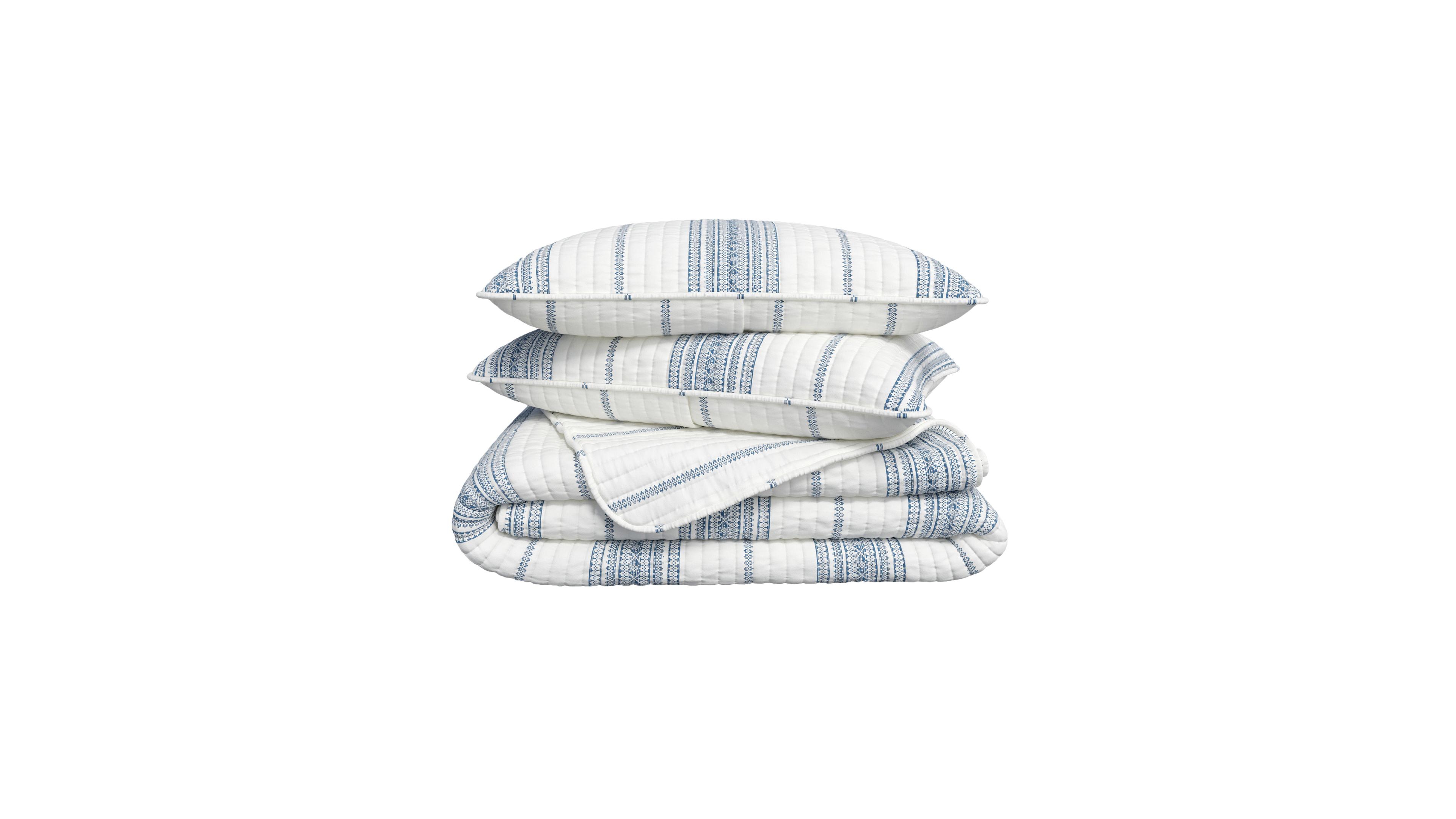 Linery & Co. Farmhouse Stripe Microfiber Quilt Set With Shams