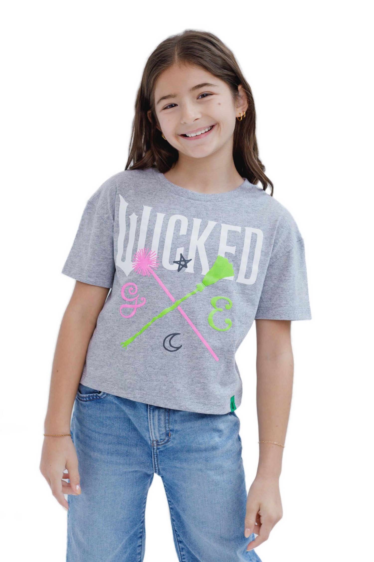 Little Girls Cropped Drop Shoulder T-Shirt