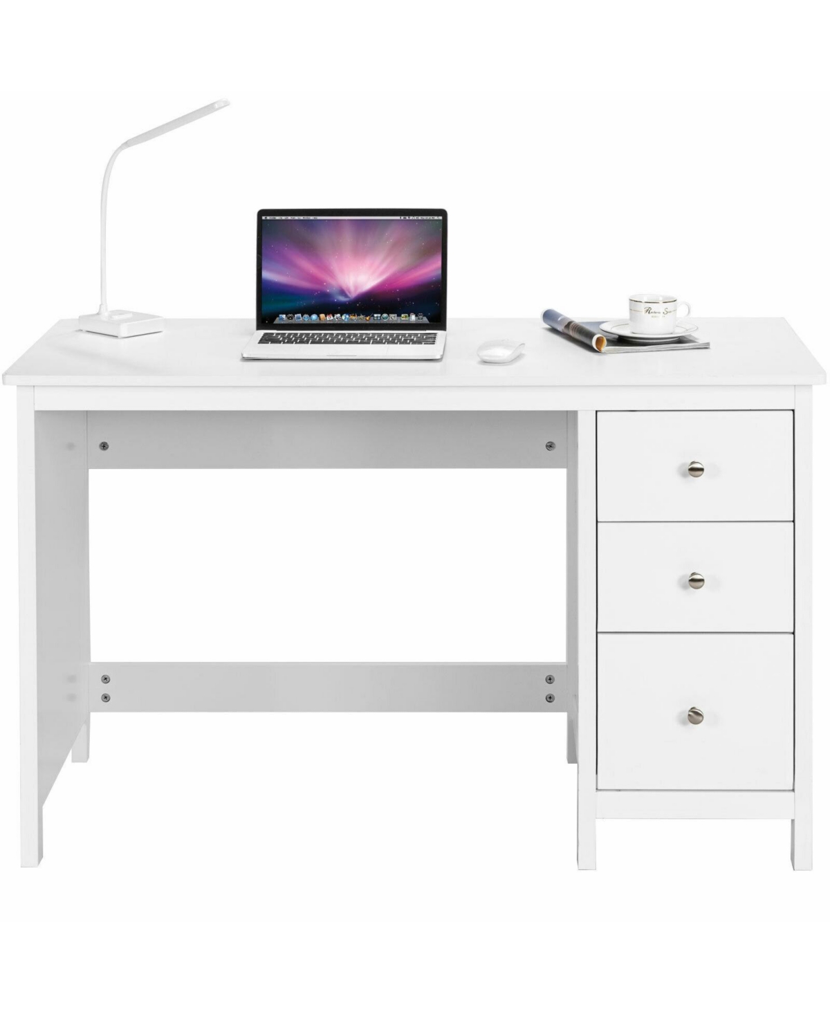 3-Drawer Home Office Study Computer Desk with Spacious Desktop