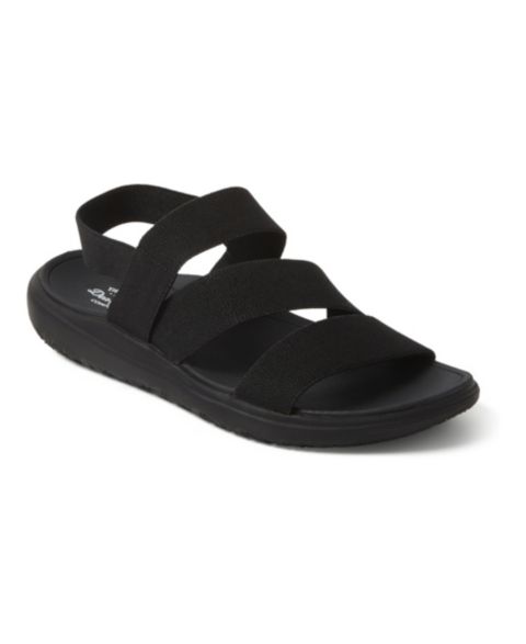 Женские сандалии Dearfoams Emilia Elastic Gore Strappy, цвет: Чёрный