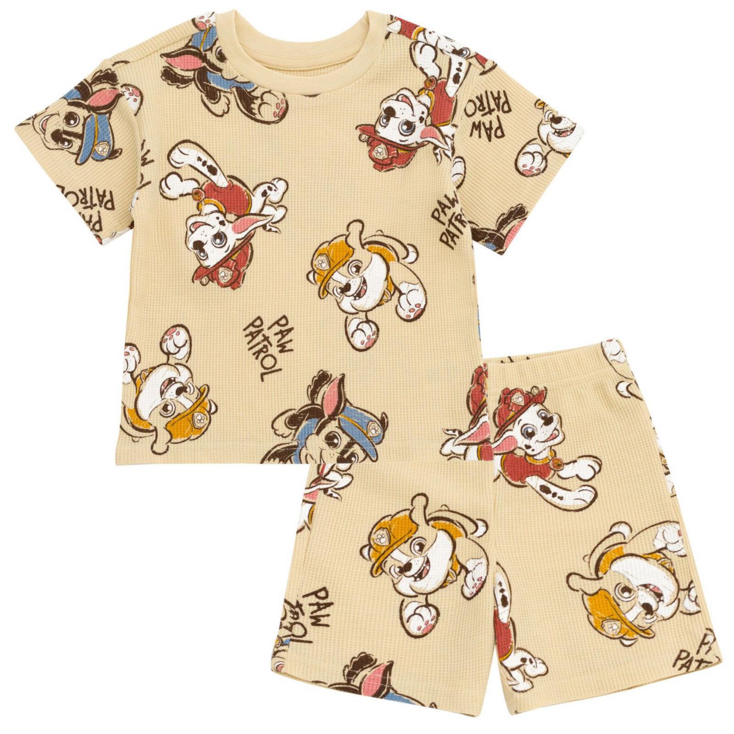 Детский комплект Paw Patrol Toddler Boys T-Shirt and Waffle Shorts Set, цвет: Бежевый — фото 1