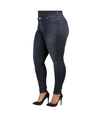 Plus Size Curvy-Fit Basic 5 Pockets Skinny Jeans Dark 29