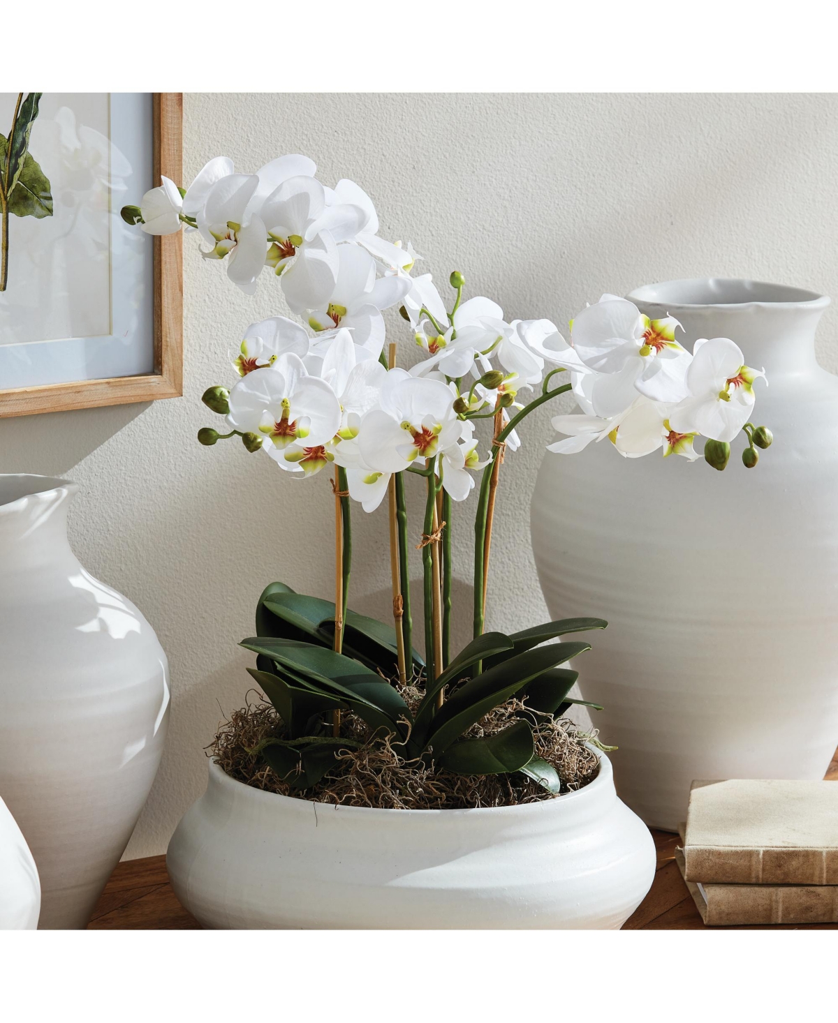 Phalaenopsis Orchid Bowl Artificial Plant Drop-In