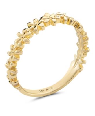 Daisy Flower Ring in 14K Gold, Size 9, approx. 2.6 grams