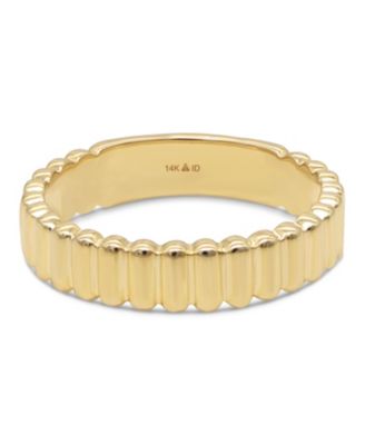 DEVATA Ribbed Band Ring in 14K Gold, Size 5, approx. 2.5 grams