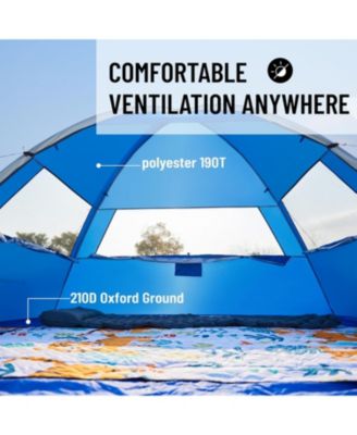 Beach Tent Sun Shelter for 3 Person, Beach Canopy Sun Protection UPF 50+, Easy Setup & Lightweight & Portable Cabana Tent Sun Shade for Baby Toddler Kid Adult