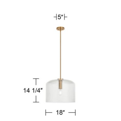 Lallie Ribbed Glass Drum Pendant Ceiling Light Fixture