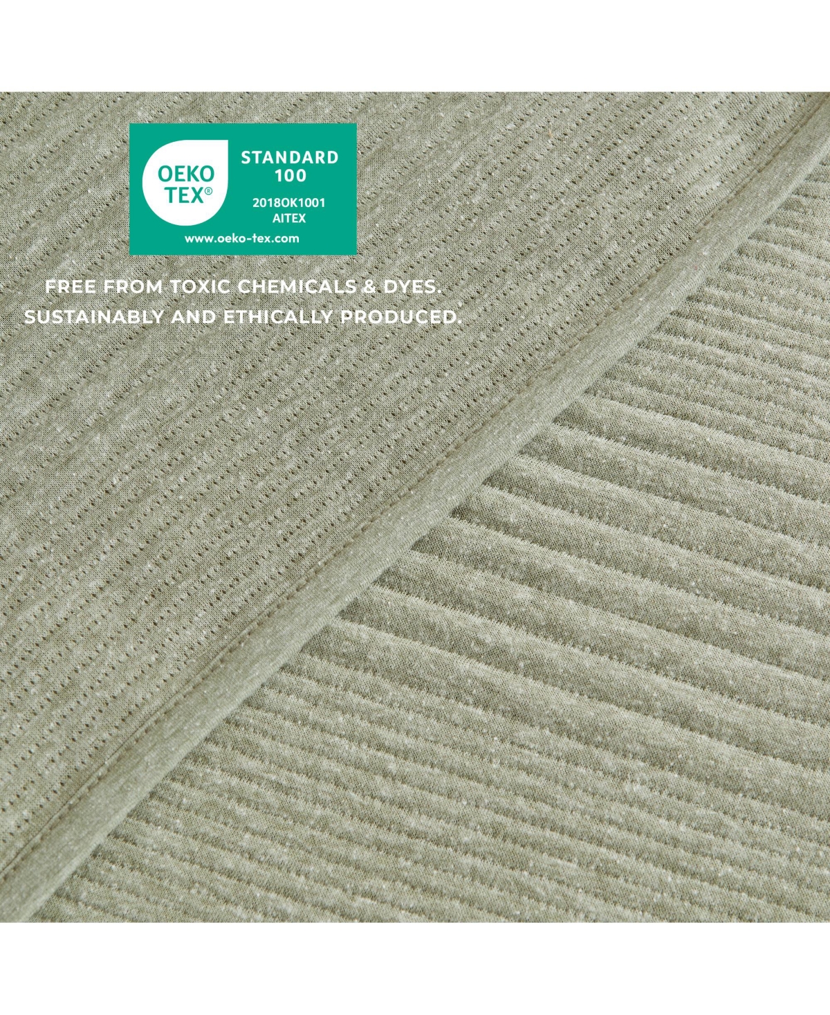 Linery & Co. Cotton Blend Jersey Knit Channel Stitch Quilt Set