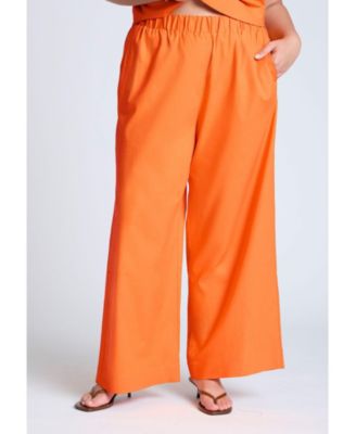 Women's Plus Size Easy Wide Leg Linen Pant