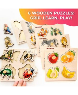 Wooden Puzzles for Toddlers 1-3 – Pegged Puzzles for Kids