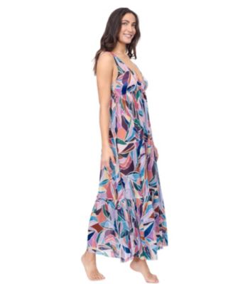 Women's Aura V Neck Maxi Mesh Dress