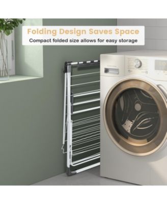 2-level Laundry Drying Rack with Height Adjustable Wings