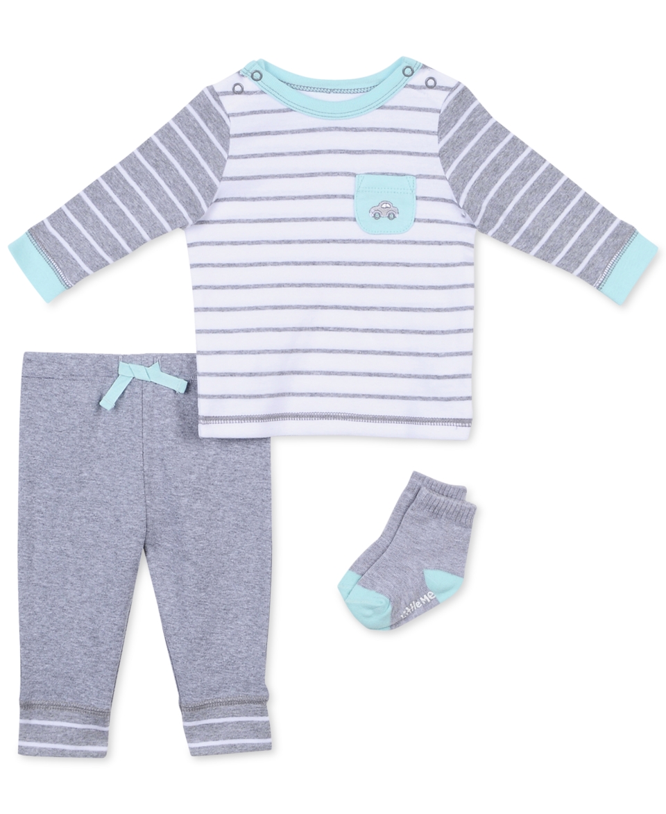 Little Me Baby Boys 3 Piece Stripe Shirt, Pants & Socks Set   Kids