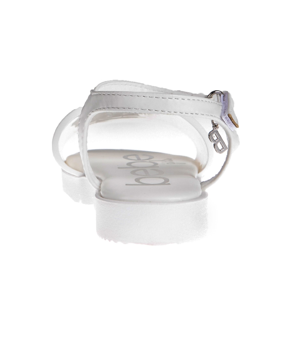 Bebe Little Girls Flat With Rhinestone Dangle Charm Sandals In White