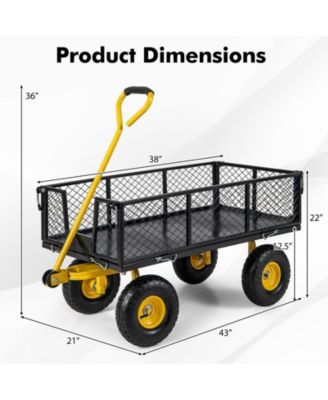Utility Garden Wagon with 4 Removable Side Panels and 900 Load Capacity