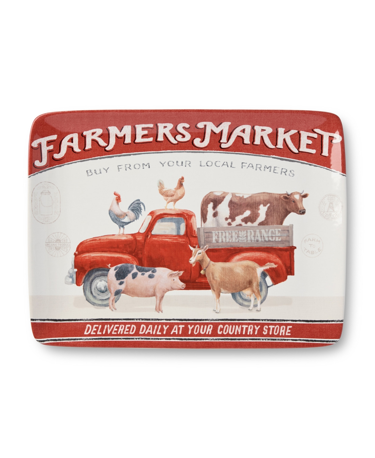 Certified International Vintage Farm Rectangular Platter In Miscellaneous