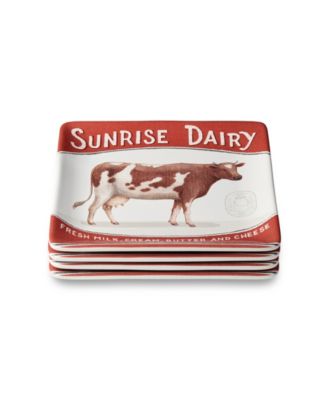 Vintage Farm Salad Plates, Set of 4, Service for 4