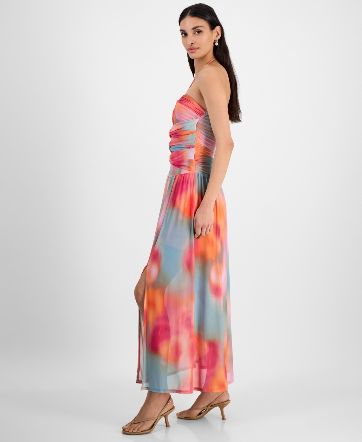 Bar Iii Women's Printed Halter Bandeau Maxi Dress, Exclusively At Macy's In Ayla Absrct A