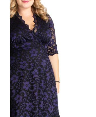 Plus Size Mon Cherie Floral Lace Cocktail Dress