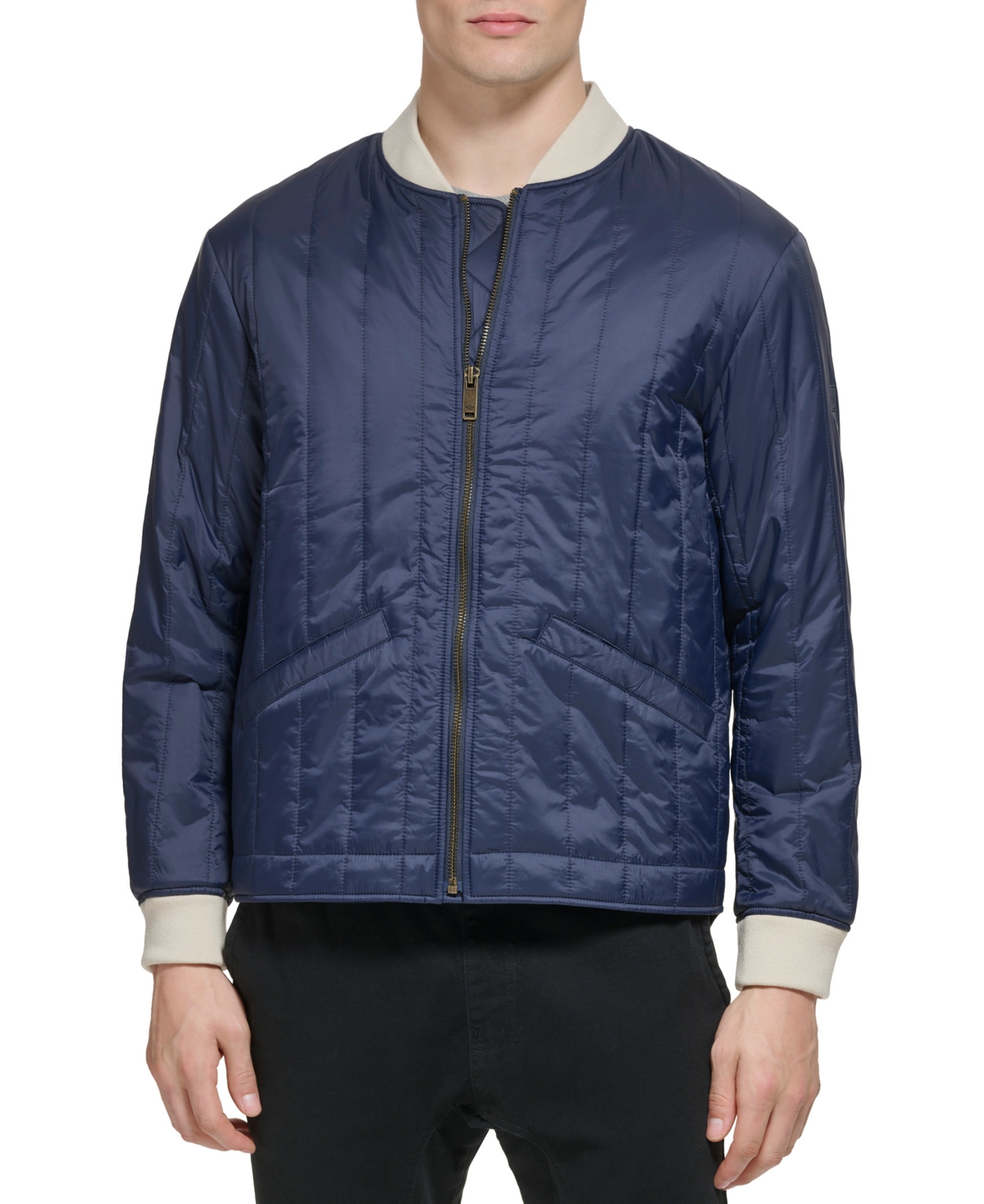 Men's Quilted Bomber Jacket - Blue