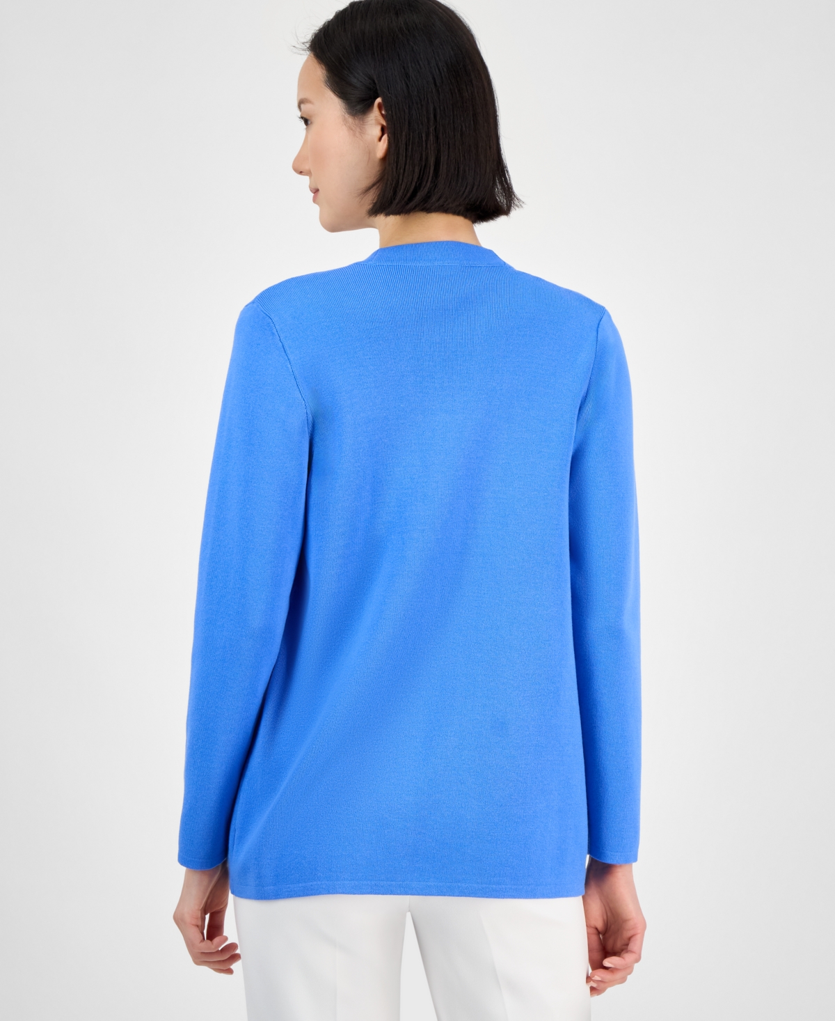 Ak Anne Klein Women's Newport Kissing Front Cardigan In Blue