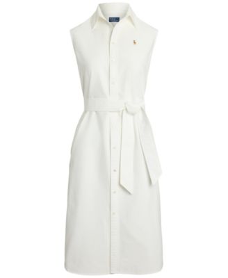 【Polo Ralph Lauren】Belted Oxford Sleeveless Shirtdress Belted Oxford Sleeveless Shirtdress