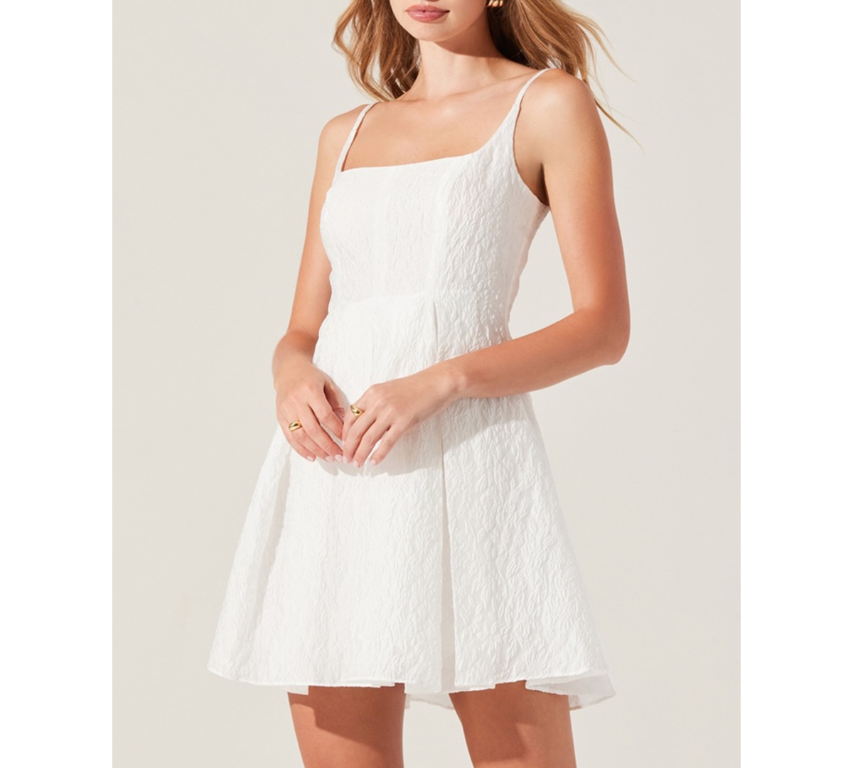 ASTR WOMEN'S ELLIE JACQUARD FIT & FLARE DRESS