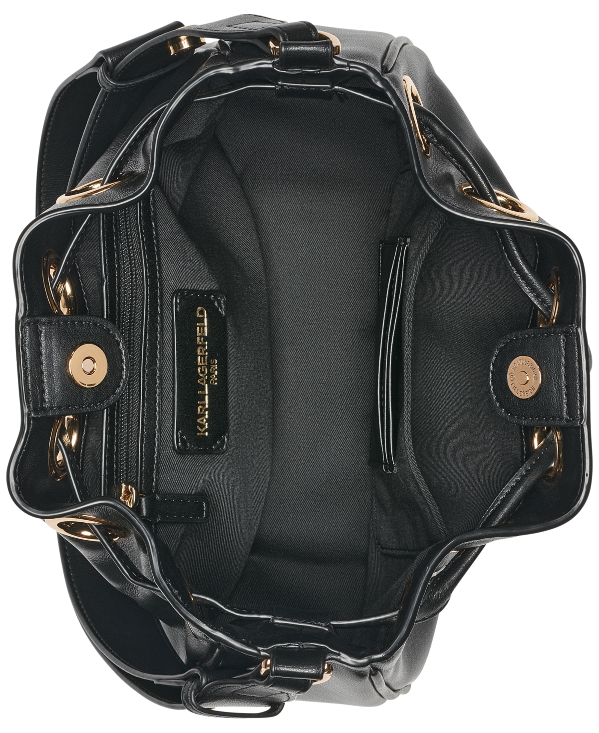 Karl Lagerfeld Desiree Small Leather Hobo Bag In Black,gold