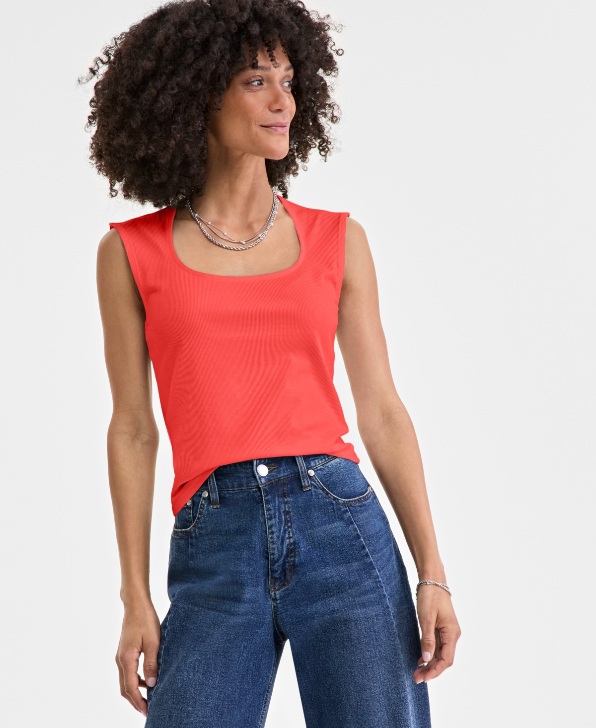 On 34th Women's Knit Scoop-neck Raglan-cap-sleeve Top, Exclusively At Macy's In Fiery Red