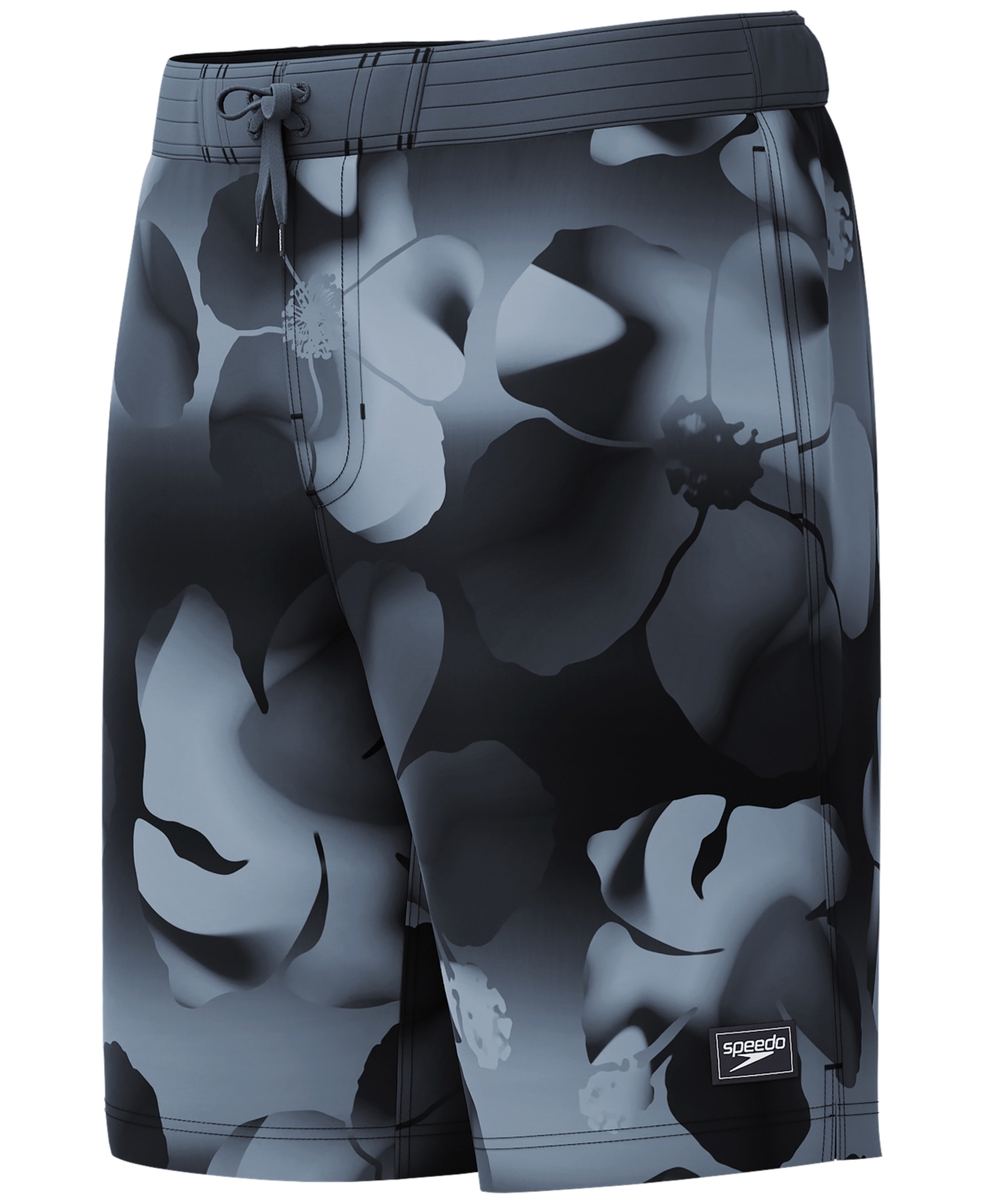 Speedo Men's Bondi Basin Abstract Print Drawstring 9" Boardshorts In Anthracite