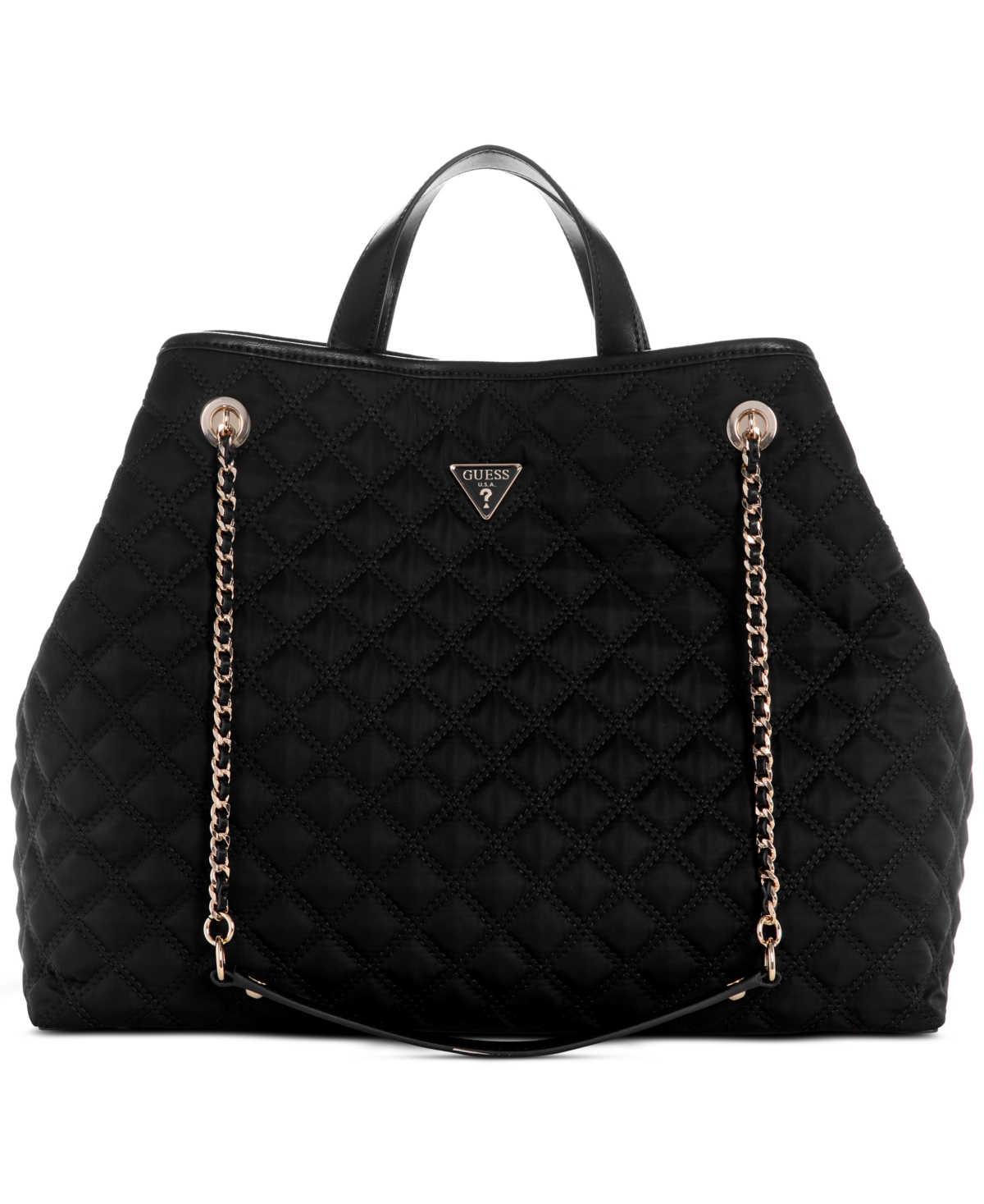 Giully Large Two-in-One Quilted Tote Bag - Black
