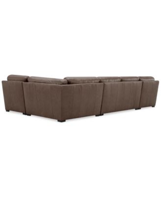Radley Roll Arm 152" 4-Pc. Leather Wedge Corner Chaise Sectional, Exclusively at Macy's