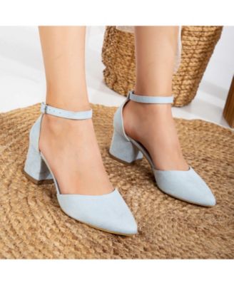 Miranda Low Block Heels with Pearls