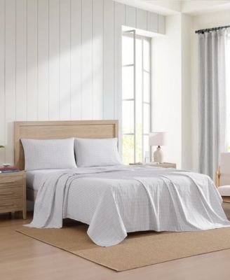 Printed 200-Thread Count Cotton Percale 3-Pc. Sheet Set, Twin XL