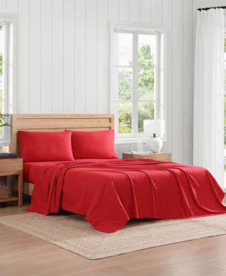 Solid 200-Thread Count Cotton Percale 4-Pc. Sheet Set, Full