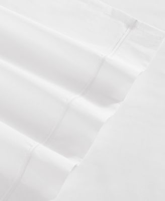 Solid 200-Thread Count Hem Stripe Cotton Percale 4-Pc. Sheet Set, King