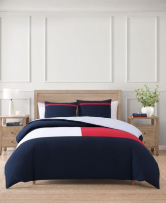 Tommy Hilfiger Iconic Anniversary Seersucker Duvet Cover Set In Core Navy,red,white